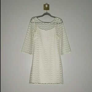 Lilly Pulitzer Topanga Dress Small Cream Crochet Lace Beach Coastal Vacation